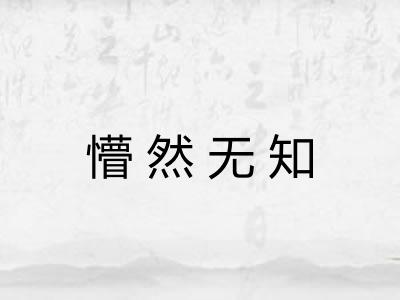 懵然无知