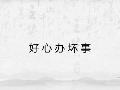 好心办坏事