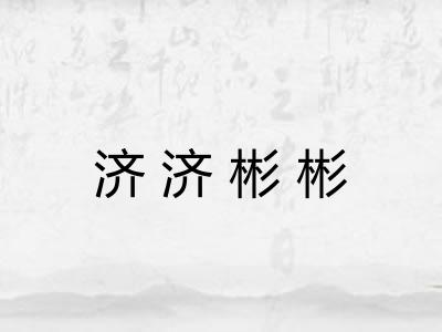 济济彬彬