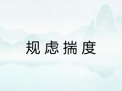 规虑揣度