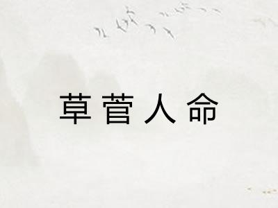 草菅人命