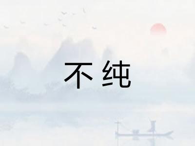 不纯