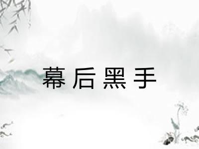 幕后黑手