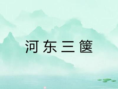 河东三箧