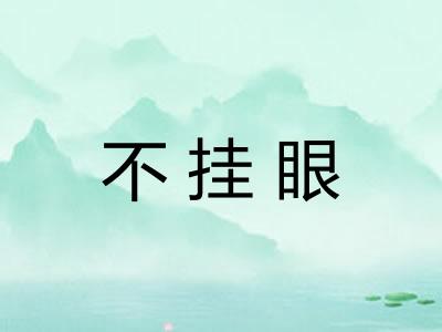 不挂眼