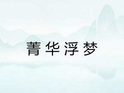 菁华浮梦