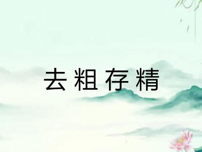去粗存精