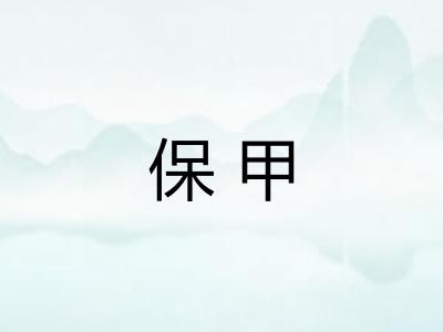 保甲