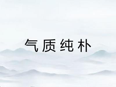 气质纯朴