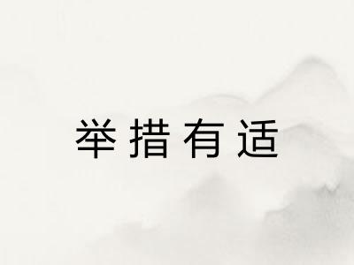 举措有适
