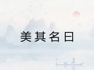 美其名曰