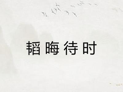 韬晦待时