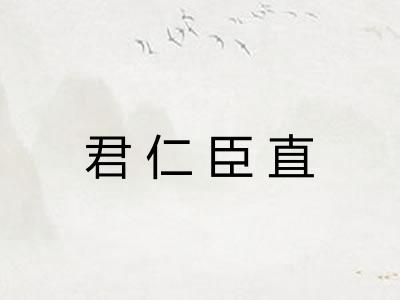 君仁臣直