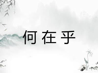 何在乎