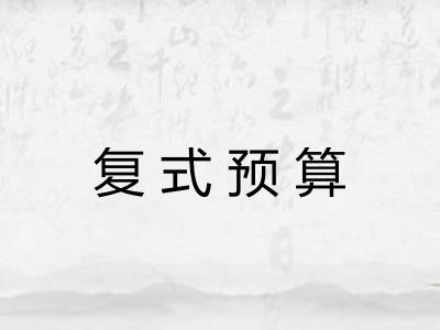 复式预算