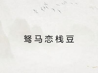 驽马恋栈豆