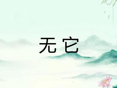 无它