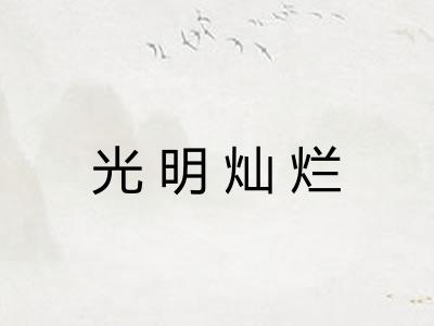 光明灿烂