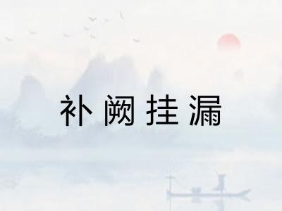 补阙挂漏