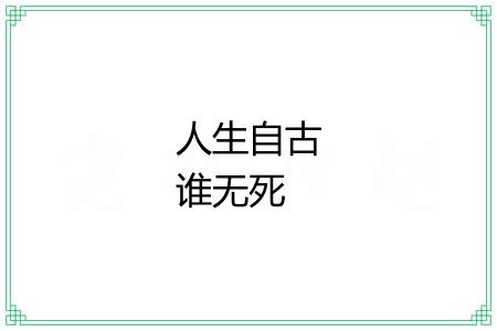 人生自古谁无死